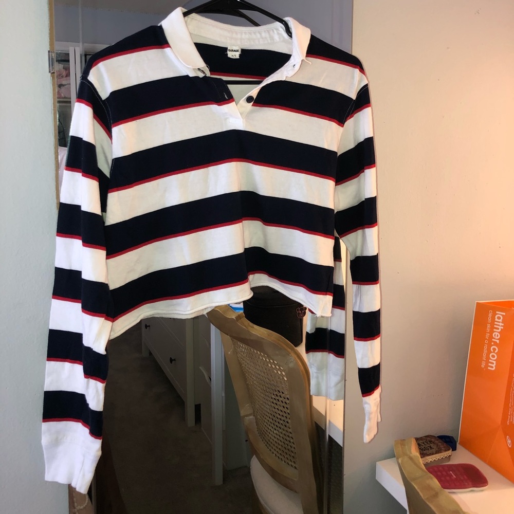 Cropped polo shirt